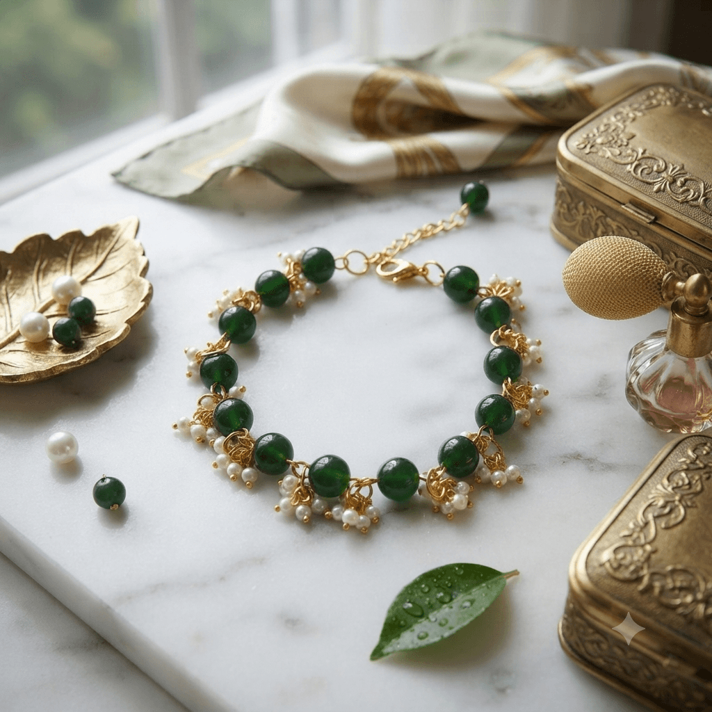 Artisan Sunset Blossom Jewelry Set | Handmade Beaded Necklace & Earrings